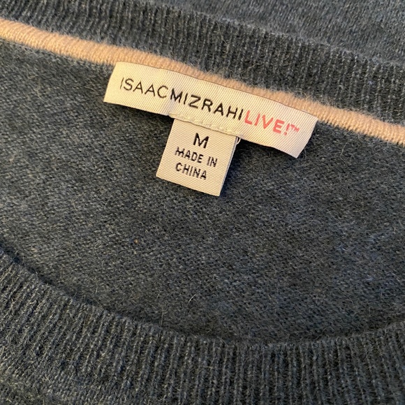 Isaac Mizrahi Live Teal Cashmere Tunic Sweater Size Medium - Picture 4 of 11